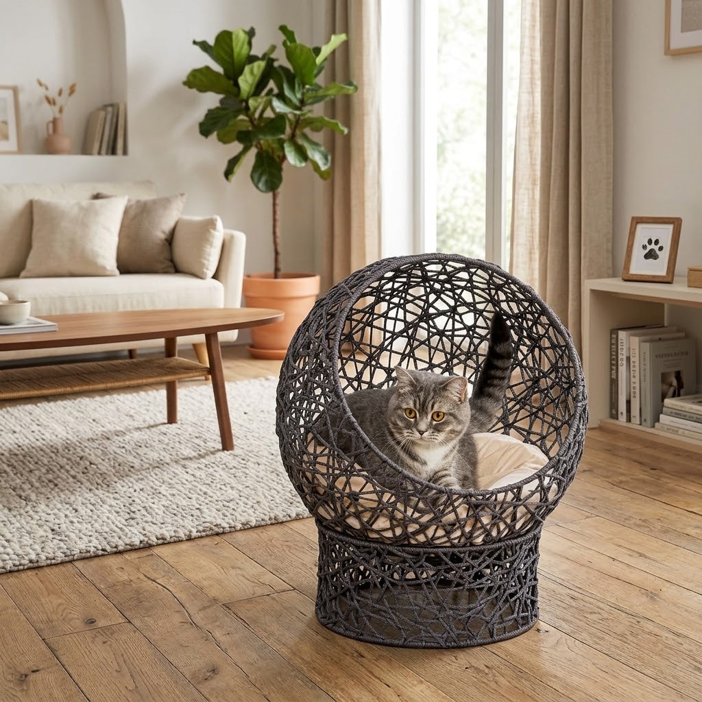 Modern 2 Piece Cat Igloo & Lounger – 50 x 50 x 60 cm