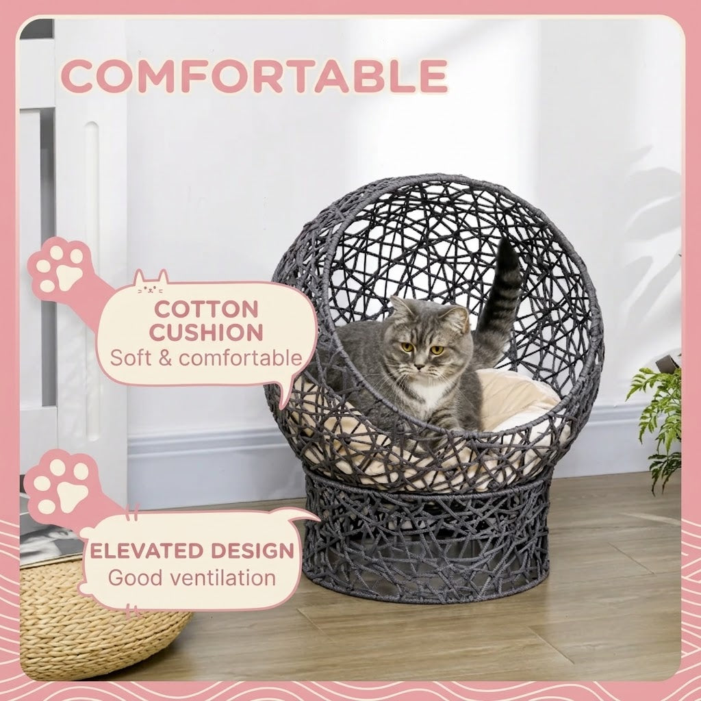 Modern 2 Piece Cat Igloo & Lounger – 50 x 50 x 60 cm