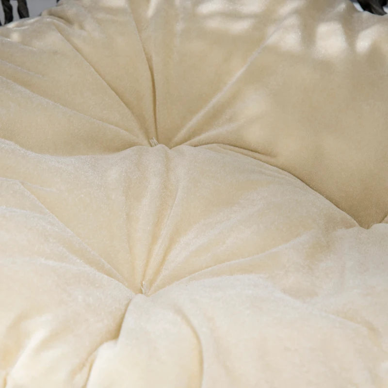 Rattan Cat Lounge Bed with Cushion - Beige
