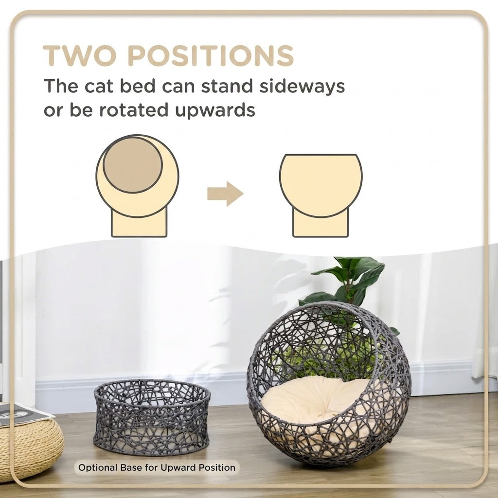 Modern 2 Piece Cat Igloo & Lounger – 50 x 50 x 60 cm