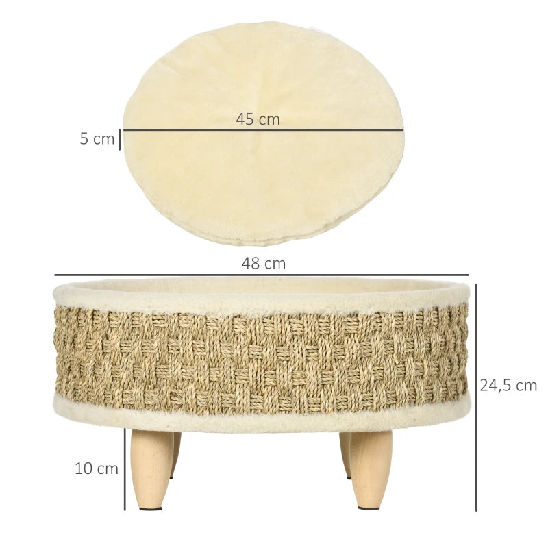Elevated Woven Pet Lounge for Cats & Small Dogs